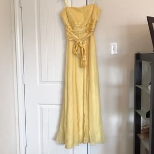 BCBGMaxazria Yellow Floor-Length Gown